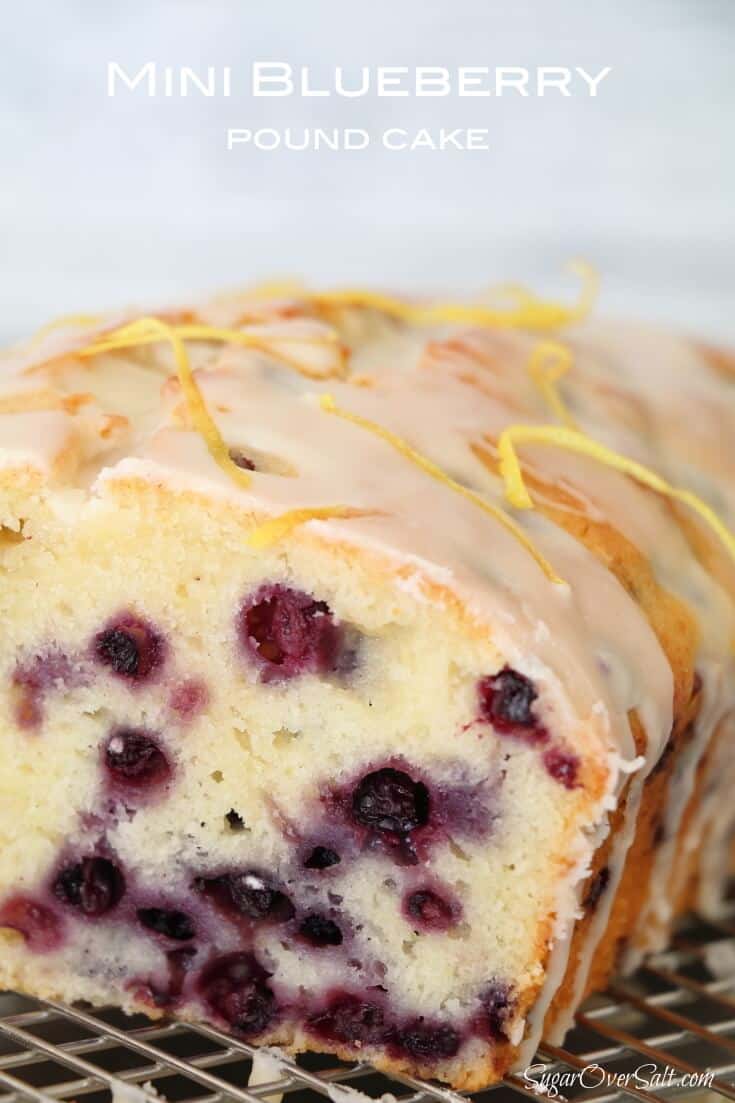 Mini Blueberry Pound Cake - SugarOverSalt.com